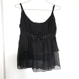 Black Ruffle Cami